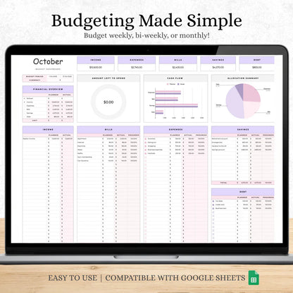 Budgeting template for Excel & Google Sheets (all currencies)